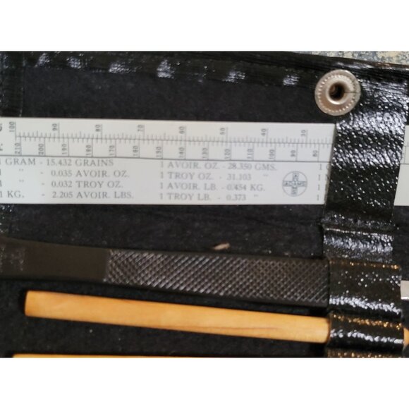 Vintage Black Leatherette Precision Dissecting Tool Kit Ruler Scalpels Tools 7x7 - Picture 5 of 8